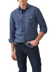 [Rodd & Gunn] Coromandel 2 Long Sleeve Sports Fit Shirt in Marine