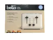 bella PRO - 4-Slice Toaster with Extra Wide Slots - Oatmilk