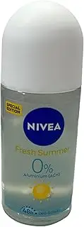NIVEA Fresh Summer roll-on deodorant (50 ml), deodorant without aluminium (ACH) with summery fragrance and refreshing formula, deodorant with 48h protection and gentle care