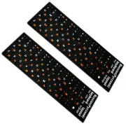 2Pack Russian Standard Keyboard Layout Sticker White Letters Black Replacement