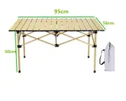 Camping Folding Portable Table Long Egg Roll Table Camping Equipment Aluminum Alloy Camping Desk Outdoor BBQ Picnic Table M 95x55x50cm