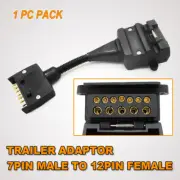 7 PIN FLAT MALE PLUG TO 12 PIN FEMALE SOCKET TRAILER ADAPTOR CARAVAN CONNECTOR