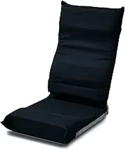 Yamazen IHZ-43(BK) Telework Compact Chair (Width 16.9 inches (43 cm), Reclining, High Back, Foldable, Prevents Butt from Slipping, Curved Back (Waist Support), Black