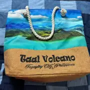 Burlap Beach Tote Souvenier Taal Volcano Tagaytay City Philippines