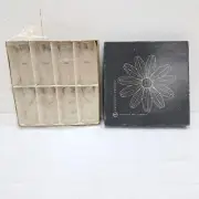 8PC Vintage Libbey Silver Foliage Cordial Glassware Original Box