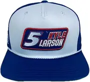 Checkered Flag Sports Kyle Larson #5 NASCAR 2025 Patched Name Number Rope Snapback Blue Mesh Hat, Blue, One Size