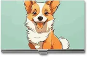 LKHDS Slim Aluminum Alloy Business Card Holder Corgi Cute Dog Pocket Business Card Case Portable Business Card Wallet Business Card Holders Handheld Card Box for Women Men, style, One size