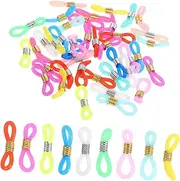 [COMPUKAS] 40Pcs Eyeglass Chain Connectors Skid Ends for Eyewear Multi Color Craft DIY Accessories for Sports and Daily Use