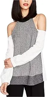 [RACHEL Rachel Roy] Rachel Roy Womens Cold Shoulder Knit Blouse, Black, Medium