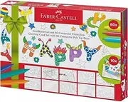 Faber-Castell Greeting Card Gift Set - Includes 60 Connector Felt Tip Pens and 10 Colouring Greeting Cards (63-155559) Multicolor