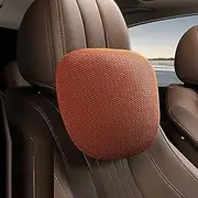 Comfortable Car Neck Pillow Design S Class Headrest Adjustable Head Restraint Comfortable Leather Pillow for Universal Car (Color : Black-Pu) (Color : Brownknitting)