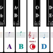 Piano Keyboard Stickers for 88/61/54/49/37 Key. Colorful Large Bold Letter Piano Stickers Perfect for Kids Learning Piano. Multi-Color,Transparent,Removable