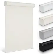 Youngoo Cordless Roller Blinds for Indoor Windows, Blackout Roller Blinds with Valance Cover, Room Darkening Window Shades for Home, Privacy Control Shade, Easy Install，23" W*72" H,Beige