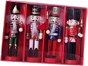 Hanging Wooden Nutcracker Decor 4pcs Xmas Nutcracker Ornament Wood Hanging Nutcracker Puppet for Room