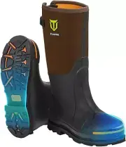 TIDEWE Rubber Work Boot for Men with Steel Toe & Shank, Waterproof Anti Slip...