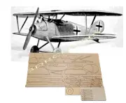 Albatros DV Biplane 20" Wingspan R/C Airplane Laser Cut Balsa & Ply Short Kit