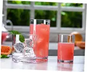 Acrylic Drinking Glasses [Set of 18] Glassware Set 17oz, 13oz & 7oz Set of 18