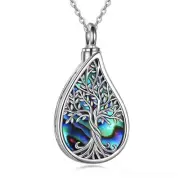 Maya's Grace Urn Necklaces for Ashes Tree of Life Pendant, Silver Necklace