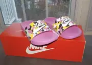 Nike Girls Kawa Slides Sandals Pink Multicolor Toddler 11 New in Box