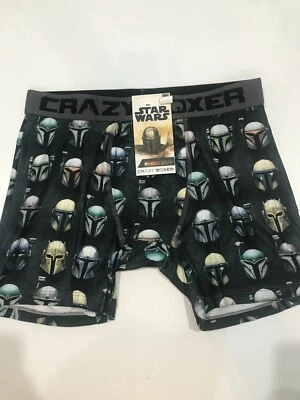 CRAZY BOXER Underwear Boxer Briefs Star Wars Mandalorian Republic Helmets S
