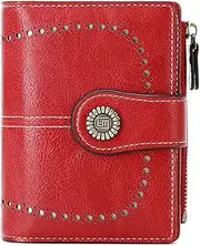 [aolaso] Small Women Wallet PU Leather RFID Blocking Bifold Small Purse, Ladies Purse with Credit Card Holder Coin Pocket Zipper Clutch Wallet-Red, Green, Fashion