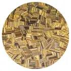 24" Stylish Round Tiger Eye Stone Handmade Modern Art Side Sofa Coffee Table Dec