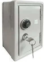 Safe Home safe Mini Bank Money Box Hidden Safes Retro Rotating Password Cash Coins Saving Box Bank Safe Box Automatic(Ivory White)
