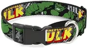 Dog Collar Martingale The Incredible Hulk Action Poses Stacked Comics 15 to 26 Inches 1.0 Inch Wide