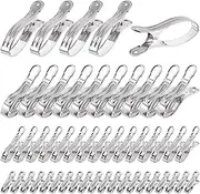 Cimeton 49Pcs Stainless Steel Greenhouse Clamps Garden Clips for Fixing Netting Cover Film (Assortment Kit)