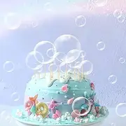 27Pcs Mermaid Party Cake Decor Transparent Bubble Cupcake Toppers For Ocean Party Cake Decorations Children's Party Supplies Under The Sea Party Cake Decorations