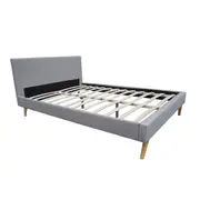 Nicola Double Fabric Bed Frame Contemporary Design Durable Support Light Grey