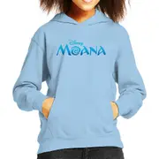 Disney Moana Logo Kid's Hooded Sweatshirt Sky Blue Medium (7-8 yrs)