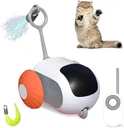 Smart Electric Cat Toy,Interactive Cat Toys for Indoor Cats,Gravity Automatic Mobile Car Toy,Cat Mouse Toys,Moving Cat Toy, USB Rechargeable Remote Control (Orange)
