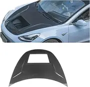 Hood Scoops for Cars， Suitable Compatible for Model 3 Modification Carbon Fiber Tesla Transparent Engine Hood Front Cover(Transparent Cover -)