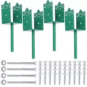 4x4 Fence Post Holder for Concrete - U Shape Post Anchor Ground Spike, Powder...