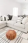 Leather Moroccan Ottoman Footstool Boho Genuine Pouffe Claasic