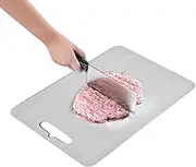 Titanium Cutting Board – Double-Sided Chopping Mat, Portable Kitchen Tray | Durable Non-Porous Layer Resists Scratches, Sleek Lightweight Design Enhances Meal Prep for Meat, Cheese, Vegetables, Servin
