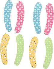 HEALLILY 4Pairs Washable Toilet Seat Covers Stylish Practical Sticky Closestool Mats for Home Bathroom Yellow Blue Pink Green Soft Comfortable for Warm Toilet Experience