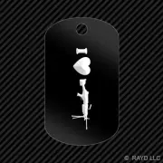 I Love my M249 Keychain GI dog tag engraved many colors M 249 M-249 Saw Gun
