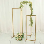 GOLD 4 Rectangular Metal Floral Display Frame Arch Backdrop STAND Set Events
