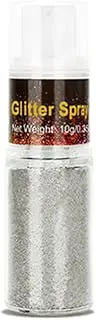 Go Ho Hair and Body Glitter Spray,Silver Glitter Spray Dry Powder Makeup for Clothes,Festival Loose Sparkle Powder,Holographic Ultra Fine Resin Glitters for Crafts,10g