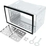 QLOUNI Double Din Installation Kit, Universal Double DIN Installation Cage Kit Slot Metal Car Stereo Radio Mounting Frame for Passat/MK3/Jetta Panel Frame