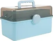 KOMBIUDA Emergency Tin Medicine Box Portable First Aid Case Large Capacity Storage Plastic Organizer Handle