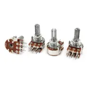 4 Pcs B10K 10K ohm 6 Pins Split Shaft Rotary Linear Dual Taper Potentiometer