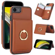 IPhone 7 Plus/IPhone 8 Plus Case With Card Holder,Military Grade Drop Protection,Durable Shockproof Cover-Brown