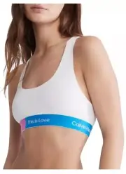 Calvin Klein This Is Love Colorblock Unlined Bralette White Size Small