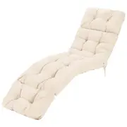 Costway 186x56cm Patio Lounge Chair Cushion Waterproof & Sun Protection High Back Floor Lazy Recliner Cushion Beige