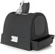 Keter Curver Cat Litter Box, 39 cm x 39 cm x 51 cm Size, Black