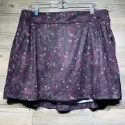 Greg Norman Golf Skort Monet Print Black Purple Abstract Size LRG Stretch Tennis