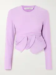 [Christopher Esber] Christopher Esber - Venus Looped Ruched Stretch-jersey Top - Pink - UK 10 UK 10 Pink